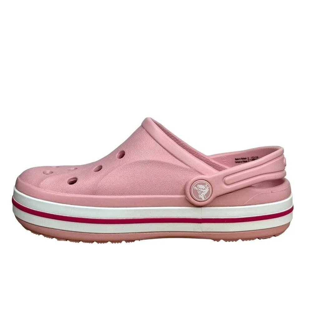 Crocs Bayaband Youth Big Girls Slip-on Clogs Size 1‎ (J1) Light Pink Sandals